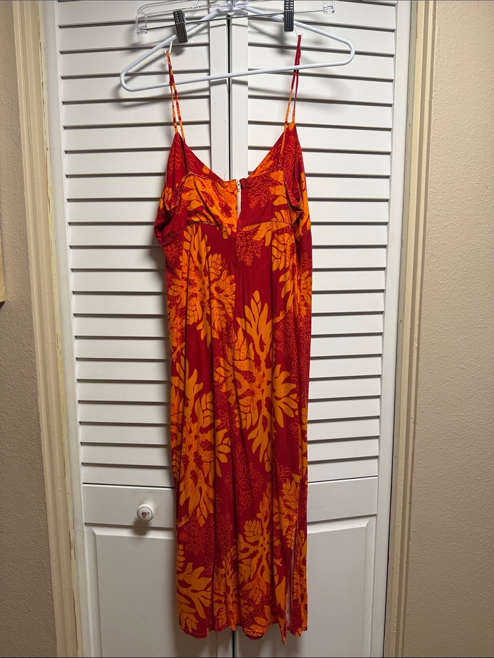 Manuhealii Red & Orange Floral Slip Dress. Pls see pics/description. - Picture 2 of 8